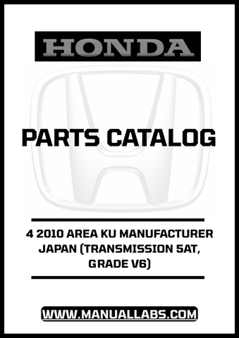 Discover the ultimate resource for your 2010 Honda Accord with our comprehensive Parts Catalog Manual, available for instant PDF download. This manual is specifically designed for the 4-door model featuring a 5AT transmission and V6 grade, ensuring you have the precise information you need for maintenance and repairs.