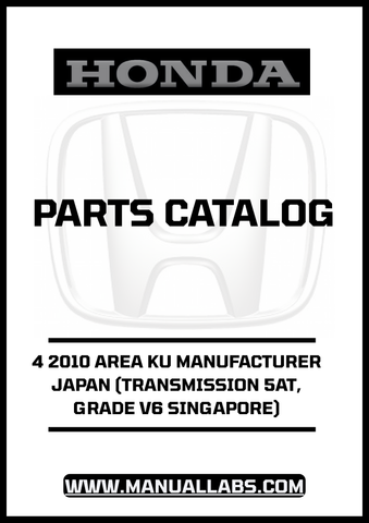 Discover the ultimate resource for your 2010 Honda Accord with our comprehensive Parts Catalog Manual. This PDF download is specifically designed for the 4-door model featuring a 5AT transmission and V6 grade, ensuring you have all the necessary information at your fingertips.