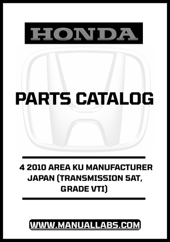 Discover the essential HONDA ACCORD DOOR 4 2010 AREA KU MANUFACTURER JAPAN (TRANSMISSION 5AT, GRADE VTI) PARTS CATALOG MANUAL, now available for instant PDF download. This comprehensive manual is designed specifically for your Honda Accord, ensuring you have access to detailed information about parts and specifications tailored to your vehicle's needs.