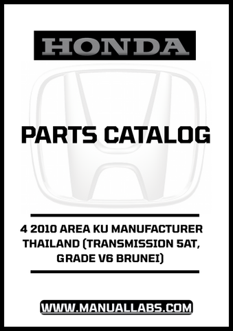 Unlock the full potential of your 2010 Honda Accord with our comprehensive Parts Catalog Manual, specifically designed for the 4-door model. This PDF download provides detailed information tailored for the Thailand-manufactured version, ensuring you have access to the precise specifications and components you need for maintenance and repairs.