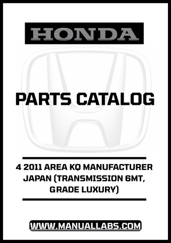 Discover the ultimate resource for your 2011 Honda Accord with our comprehensive Parts Catalog Manual, available for instant PDF download. This manual is specifically designed for the 4-door model with a 6-speed manual transmission and luxury grade, ensuring you have the precise information you need for maintenance and repairs.