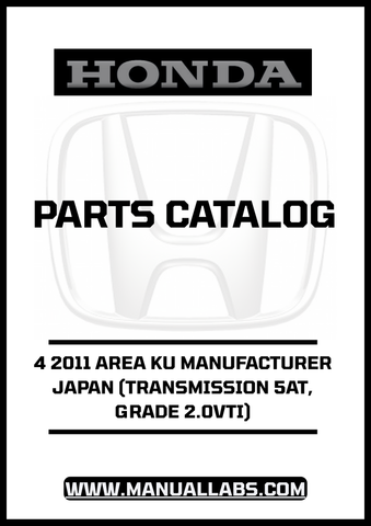 Discover the ultimate resource for your 2011 Honda Accord with our comprehensive Parts Catalog Manual, specifically designed for the 4-door model featuring a 5AT transmission and 2.0 VTI grade. This PDF download provides detailed diagrams and specifications, ensuring you have all the information you need for maintenance and repairs.