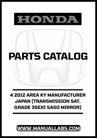 Discover the essential HONDA ACCORD DOOR 4 2012 Parts Catalog Manual, designed specifically for your vehicle's needs. This comprehensive PDF download provides detailed information on the 35EXI SASO mirror and 5AT transmission, ensuring you have all the specifications and parts you need at your fingertips.