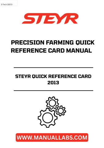 STEYR QUICK REFERENCE CARD 2013 PRECISION FARMING QUICK REFERENCE CARD MANUAL - 47429380