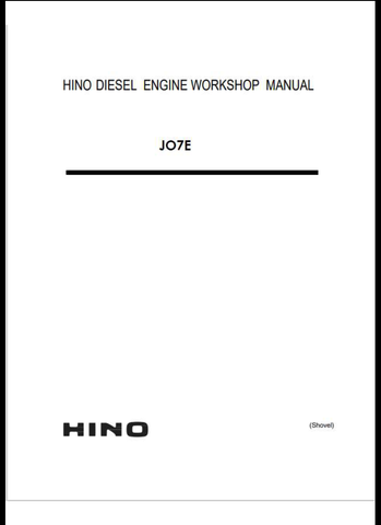 Hino JO7E Diesel Engine Workshop Service Repair Manual - PDF File Download