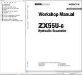 Download Complete Service Repair Manual For Hitachi ZX55U-6 Mini Excavator | Part Number - WAEQ50-EN-00