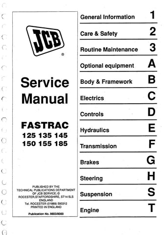 Unlock the full potential of your JCB FASTRAC with the comprehensive service manual for models 125, 135, 145, 150, 155, and 185. This essential guide, part number 9803/8000, provides detailed instructions and insights to ensure your machinery operates at peak performance.