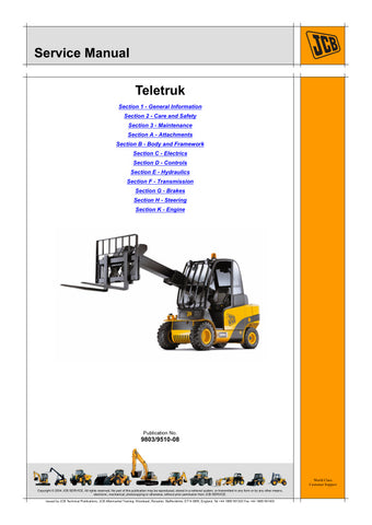 Discover the essential JCB 2.5, 3.0, 3.5 Series Lift Teletruk Service Manual (9803/9510-08), designed to keep your equipment running smoothly and efficiently. This comprehensive guide provides detailed instructions and specifications, ensuring you have all the information needed for maintenance and repairs.