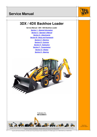 Unlock the full potential of your JCB 3DX and 4DX Backhoe Loader with the comprehensive Service Manual - 9813/2050-5. This essential guide is designed to provide you with detailed insights into maintenance, troubleshooting, and repair procedures, ensuring your equipment operates at peak performance.