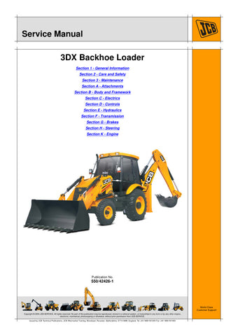 Unlock the full potential of your JCB 3DX Backhoe Loader with the comprehensive Service Manual (Part Number: 550/42426-1). This essential guide is designed to provide you with detailed insights into maintenance, troubleshooting, and repair procedures, ensuring your equipment operates at peak performance.