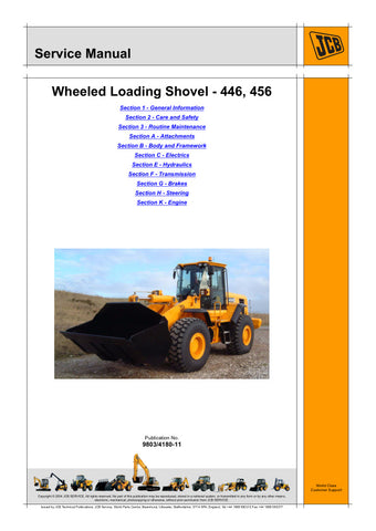 Enhance your maintenance capabilities with the JCB 446, 456 Wheel Loader Service Manual (9803/9910-3). This comprehensive guide is designed specifically for JCB wheel loaders, providing detailed instructions and insights to keep your machinery running smoothly and efficiently.