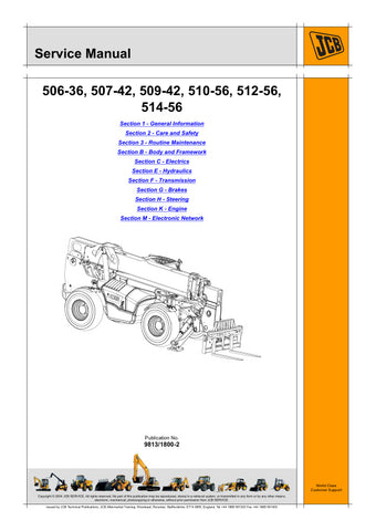 Unlock the full potential of your JCB machinery with the comprehensive JCB 506-36, 507-42, 509-42, 510-56, 512-56, 514-56 Service Manual - 9813/1800-2. This essential guide is designed to provide you with detailed insights into maintenance, troubleshooting, and repair procedures, ensuring your equipment operates at peak performance.