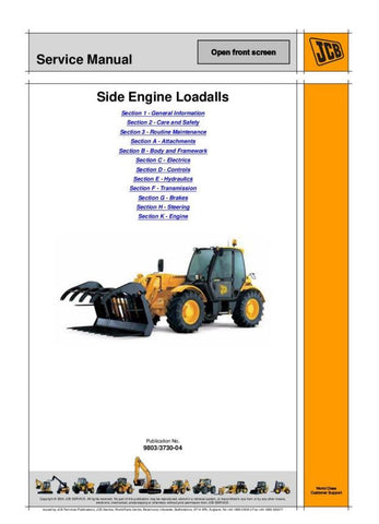 Ensure your JCB 531-70 Telehandler operates at peak performance with the comprehensive Service Manual (9803/3730-04). This essential guide provides detailed instructions and specifications, making maintenance and repairs straightforward and efficient.
