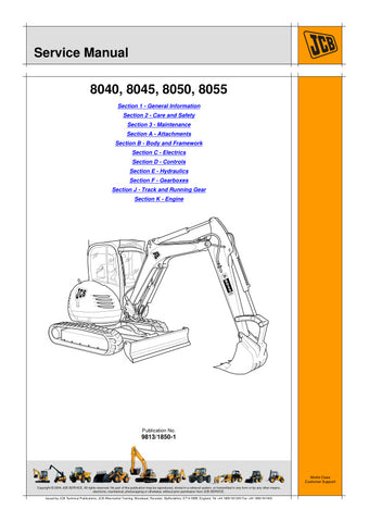 Unlock the full potential of your JCB machinery with the comprehensive JCB 8040ZTS, 8045ZTS, 8050ZTS, 8050RTS, 8055ZTS, and 8055RTS Service Manual - 9813/1850-1. This essential guide is meticulously designed to provide you with detailed insights into maintenance, troubleshooting, and repair procedures, ensuring your equipment operates at peak performance.