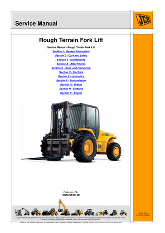 Unlock the full potential of your JCB 926, 930, 940, and 950 Rough Terrain Forklift Trucks with the comprehensive Service Manual (9803/5100-19). This essential guide is designed to provide you with detailed insights into maintenance, troubleshooting, and repair procedures, ensuring your equipment operates at peak performance.