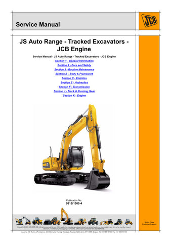 Unlock the full potential of your JCB machinery with the comprehensive JCB JS115, JS130, JS145, JS160, JS180, JS200, JS210, JS220, JS230 Service Manual - 9813/1000-4. This essential guide is designed to provide you with detailed insights into maintenance, troubleshooting, and repair procedures, ensuring your equipment operates at peak performance.