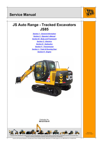  Enhance your maintenance capabilities with the JCB JS85 Auto Range Tracked Excavator Service Manual (Part No. 9813/3750-01). This comprehensive guide is designed specifically for the JS85 model, providing detailed instructions and insights to keep your excavator running smoothly and efficiently.