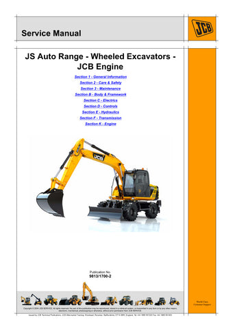 Discover the essential JCB JS AUTO RANGE Service Manual for models JS145W and JS160W, covering serial numbers 01786864 to 01788884 and 01789228 to 01789428. This comprehensive guide is designed to provide you with all the necessary information to maintain and service your machinery effectively.