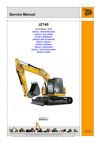 Discover the essential JCB JZ140 Excavator Service Manual (9803/9910-3), your go-to resource for maintaining and troubleshooting your equipment. This comprehensive manual is designed to provide you with detailed information on the JZ140 model, ensuring you have the knowledge needed to keep your excavator running smoothly.