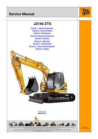  Enhance your maintenance capabilities with the JCB JZ140 ZTS Excavator Service Manual (9803/6530-1). This comprehensive guide is designed specifically for the JZ140 model, providing detailed instructions and insights to keep your excavator running smoothly and efficiently.