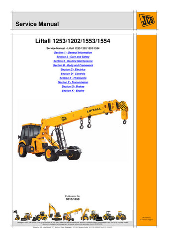 Unlock the full potential of your JCB LIFTALL machinery with the comprehensive Service Manual for models 1253, 1202, 1553, and 1554. This essential guide, part number 9813/1650, provides detailed instructions and insights to ensure your equipment operates at peak performance.
