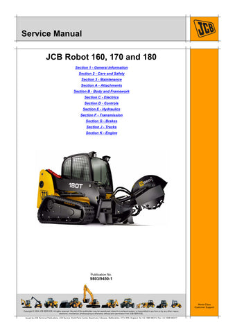 Unlock the full potential of your JCB ROBOT 160, 160HF, 170, 170HF, 180, and 180HF with the comprehensive Service Manual (9803/9450-1). This essential guide is designed to provide you with detailed insights into maintenance, troubleshooting, and repair procedures, ensuring your machinery operates at peak performance.
