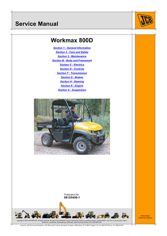 The JCB WORKMAX 800D Service Manual (Part Number: 9813/0450-1) is an essential resource for maintaining and servicing your WORKMAX 800D vehicle. This comprehensive manual provides detailed instructions, diagrams, and specifications to ensure that you can perform repairs and maintenance with confidence and precision.