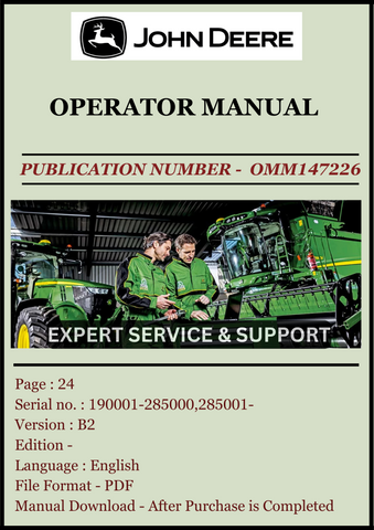 Discover the comprehensive operator manual for the John Deere 44-inch front blade (OMM147226). Enhance your equipment's performance with expert guidance.