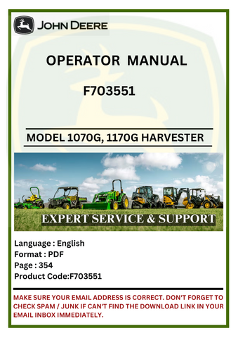  Discover the comprehensive operator manual for John Deere 1070G and 1170G forestry harvesters. Access essential information for optimal performance and maintenance.