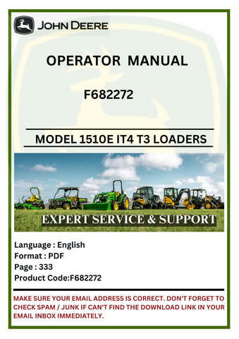  Discover the comprehensive operator manual for John Deere 1510E IT4 T3 Loaders. Access essential information for optimal performance and maintenance.