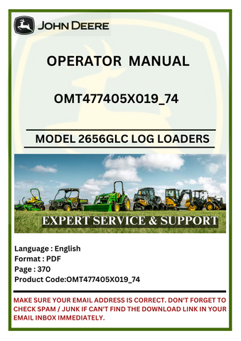 Explore the John Deere 2656GLC Forestry Log Loaders operator manual. Get vital insights and operational guidelines to ensure your equipment runs smoothly.