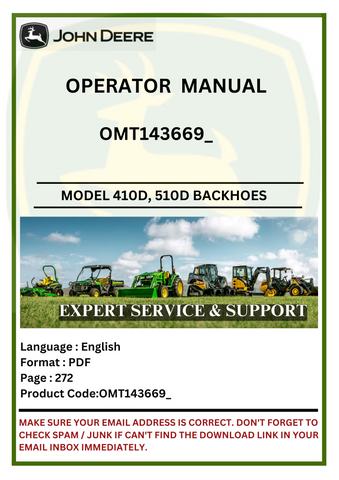  Access the operator manual for John Deere 410D and 510D backhoes. Find vital information to optimize your machinery's operation and maintenance.