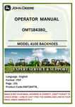 Discover the comprehensive operator manual for John Deere 410E Backhoes (OMT184380). Access essential guidelines and maintenance tips for optimal performance.