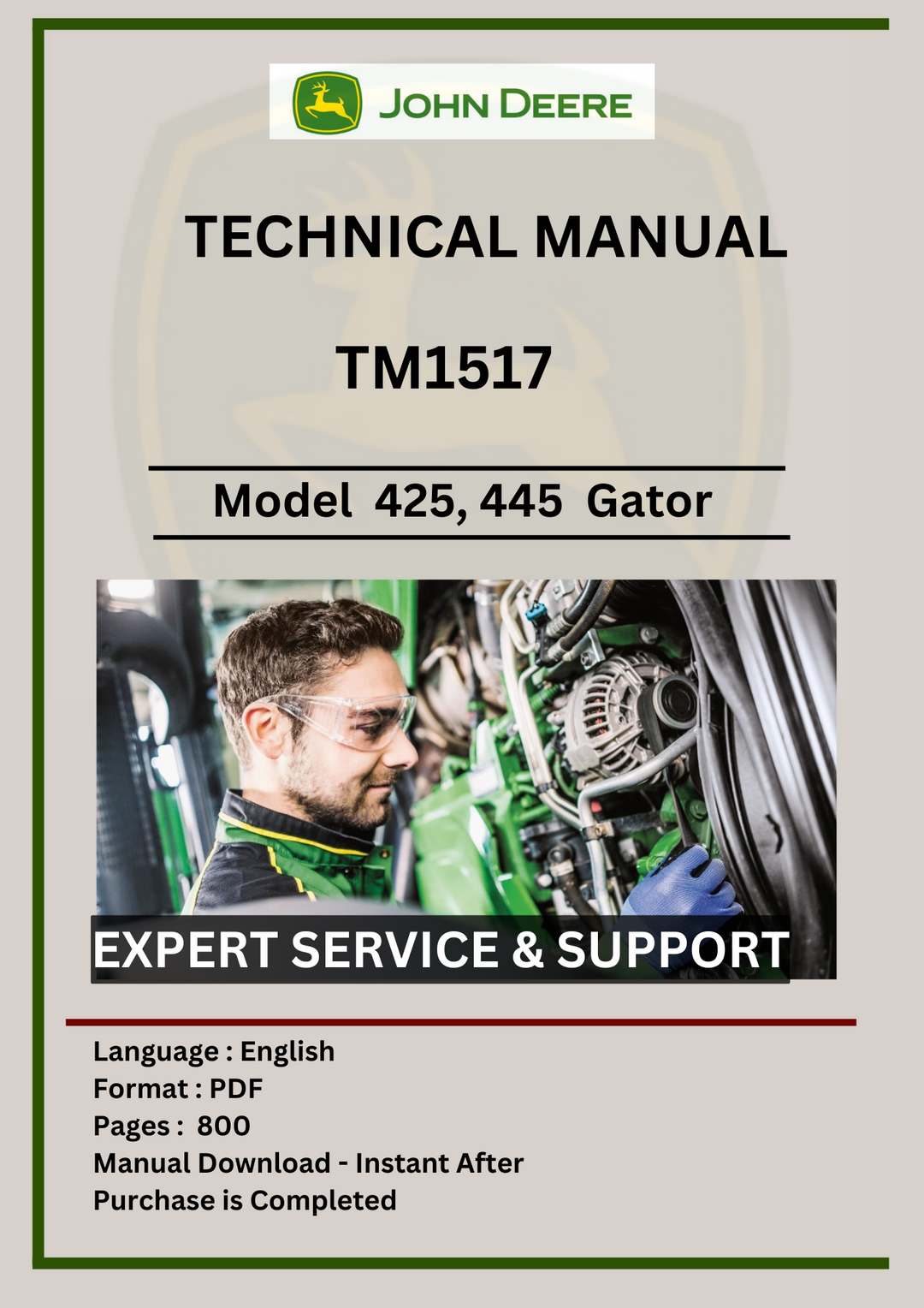 John deere 445 manual deals