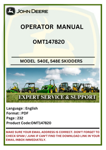  Discover the comprehensive operator manual for John Deere 540E and 548E forestry skidders. Access essential information for optimal performance and maintenance.