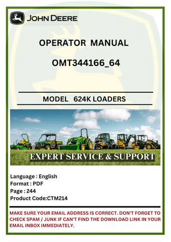  Access the operator manual for John Deere 624K construction loaders. Get detailed instructions and maintenance tips to ensure peak performance of your equipment.