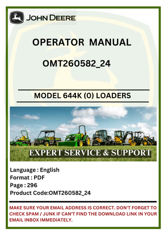 Discover the comprehensive operator manual for John Deere 644K Loaders. Access essential information and guidelines to enhance your equipment's performance.