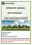 Explore the John Deere 803MH, 853MH, and 859MH tracked harvester operator manual. Get detailed insights to ensure efficient operation and maintenance.