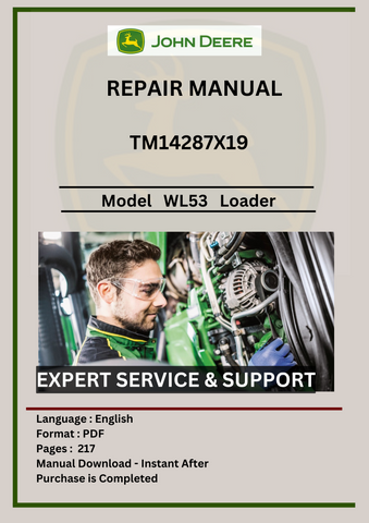 Explore the John Deere WL53 4WD Loader repair manual (TM14287X19) for in-depth maintenance and repair guidance. Maximize your loader's efficiency and longevity.