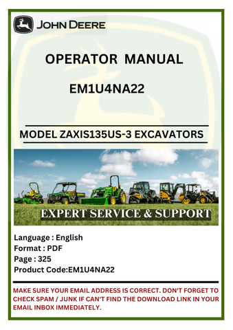  Discover the comprehensive operator manual for John Deere ZAXIS135US-3 and ZAXIS225USLC-3 Hitachi excavators. Access essential guidelines and maintenance tips.