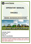 Discover the comprehensive operator manual EM1G811 for John Deere Zaxis210K and Zaxis210LCK excavators. Enhance your equipment knowledge today.