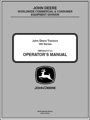 John Deere 100 Series Tractor Manual OMGX24147