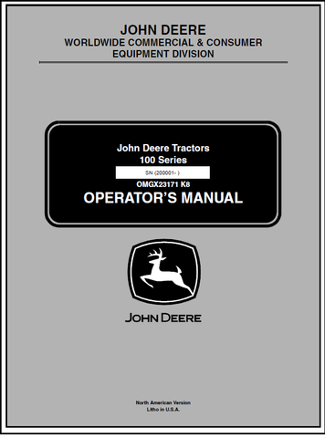 John Deere 100 Series Tractor Manual OMGX23171