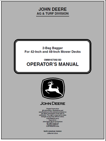 John Deere 2-Bag Bagger Manual OMM167392