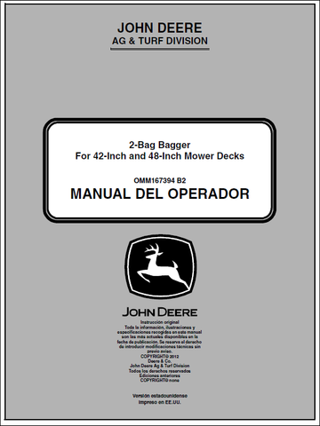 John Deere 2-Bag Bagger Manual OMM167394