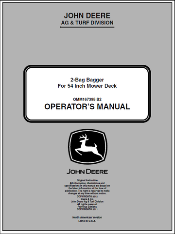 John Deere 2-Bag Bagger Manual OMM167395