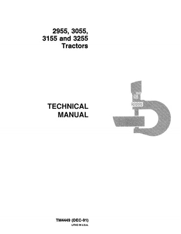 Gain access to the PDF edition of the John Deere 2955, 3055, 3155, 3255 Tractor Technical Service Repair Manual TM4449