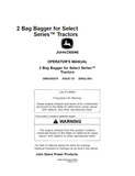 John Deere 2 Bag Bagger For X350 Tractor Operator’s Manual OMGX26370 - PDF File Download