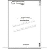 John Deere 4005 Compact Utility Tractor Diagnostic & Repair Technical Manual TM103019 - PDF File