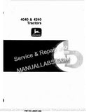 John Deere 4040, 4240 Tractor Technical Manual TM1181 - PDF File